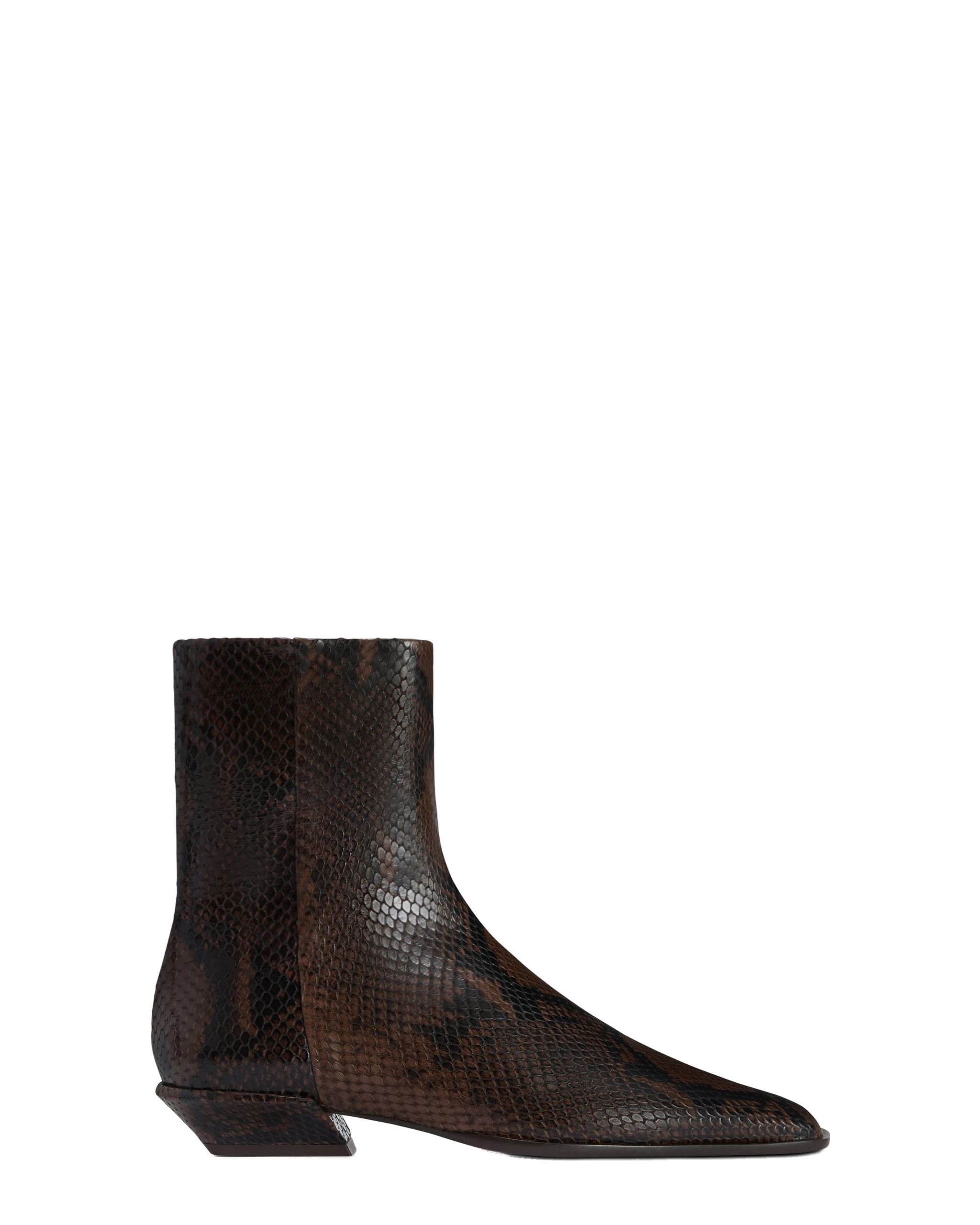Paris Texas Bettina 25 Ankle Boots in Fondente | Luxury Shoes Paris Texas Bettina 25 Ankle Boots in Fondente Python-Print Leather