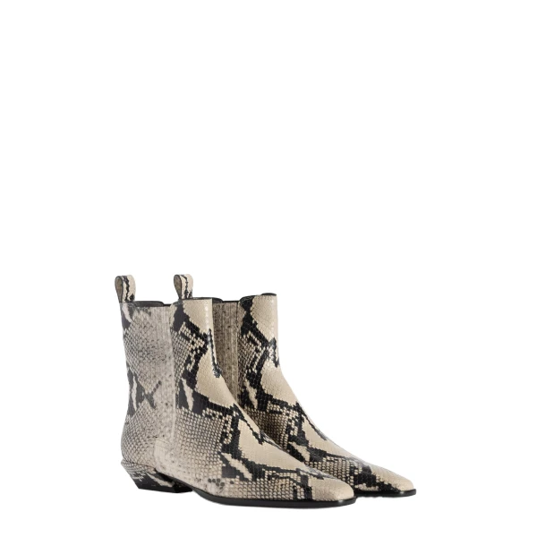 Bettina 25 Ankle Boots in Natural Python-Print Leather - Image 2
