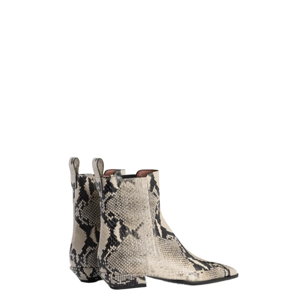 Bettina 25 Ankle Boots in Natural Python-Print Leather - Image 3