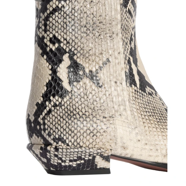 Bettina 25 Ankle Boots in Natural Python-Print Leather - Image 4