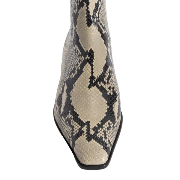 Bettina 25 Ankle Boots in Natural Python-Print Leather - Image 5