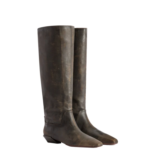 Bettina 25 Boots in Mud Vintage-Finish Leather - Image 2