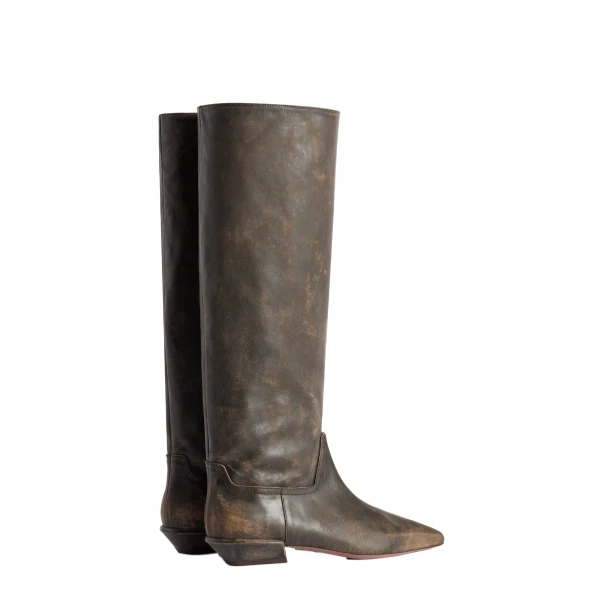 Bettina 25 Boots in Mud Vintage-Finish Leather - Image 3