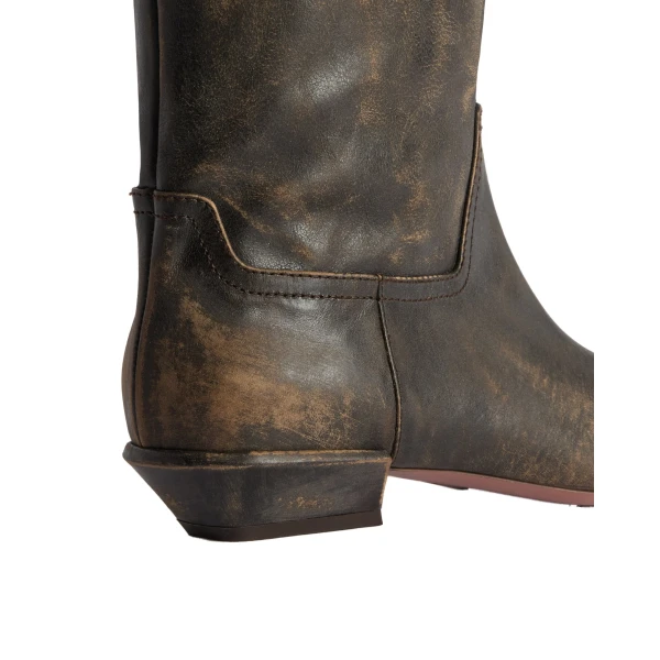 Bettina 25 Boots in Mud Vintage-Finish Leather - Image 4