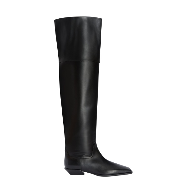 Paris Texas Bettina 25 Over-the-Knee Boots in Black Leather