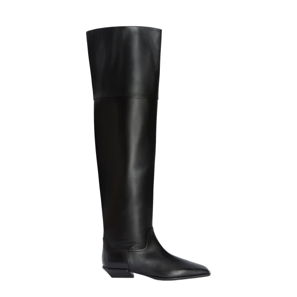 Paris Texas Bettina 25 Over-the-Knee Boots in Black Leather