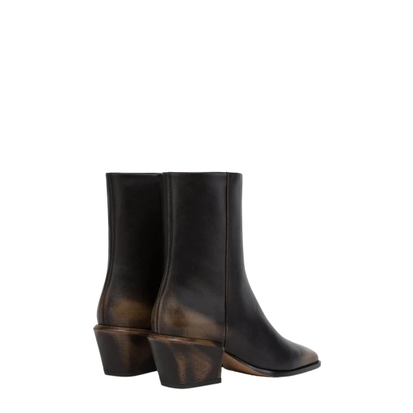 Bettina 50 Ankle Boots in Black Brushed Leather - Image 3