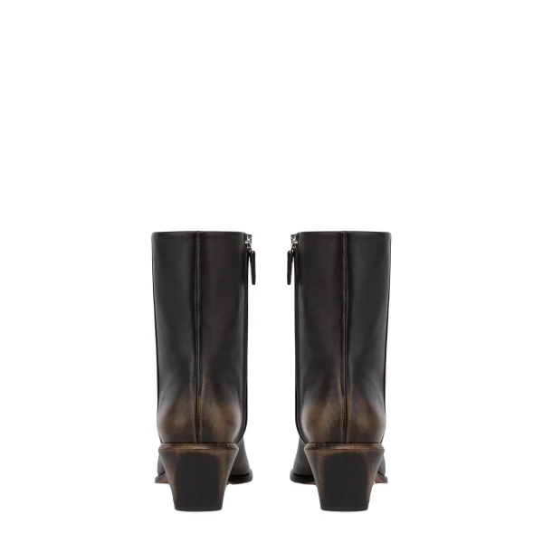 Bettina 50 Ankle Boots in Black Brushed Leather - Image 4