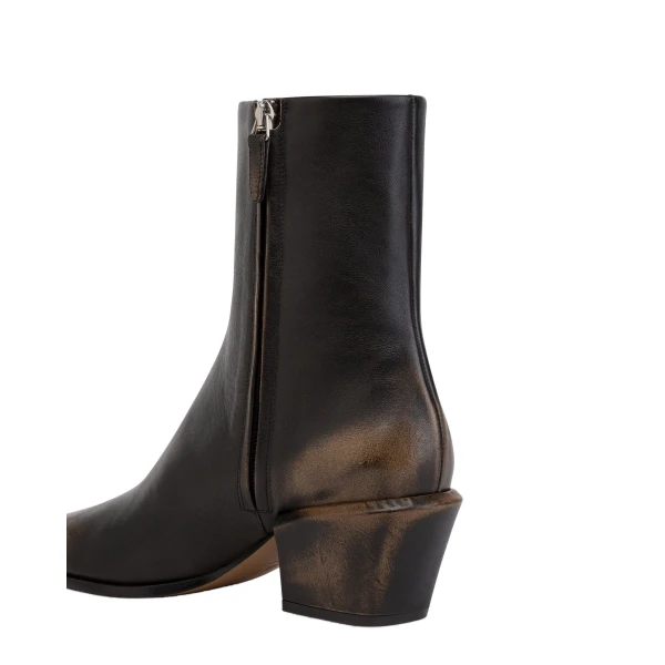 Bettina 50 Ankle Boots in Black Brushed Leather - Image 5