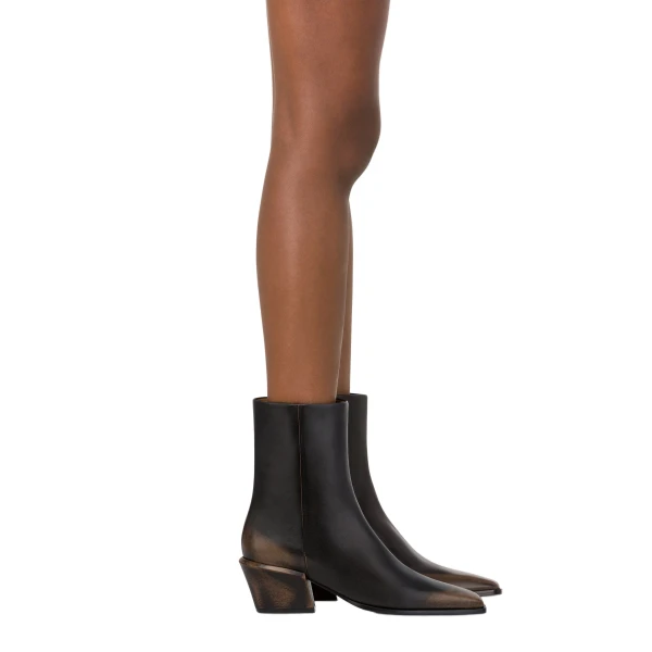 Bettina 50 Ankle Boots in Black Brushed Leather - Image 6
