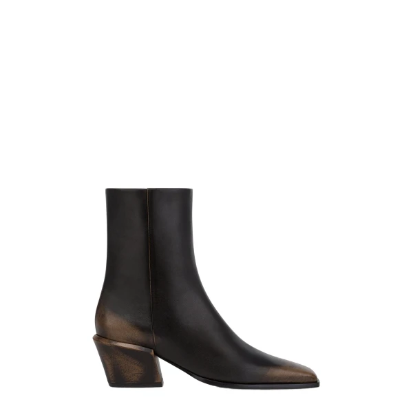 Bettina 50 Ankle Boots in Black Brushed Leather