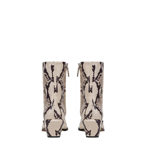 Bettina 50 Ankle Boots in Natural Python-Print Leather - Image 4