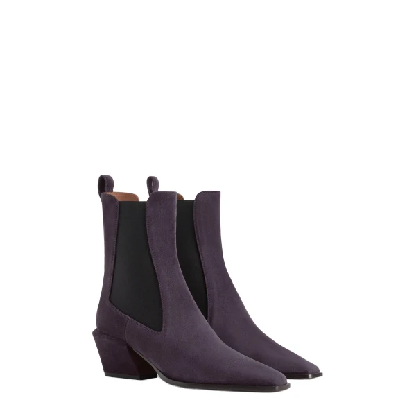 Bettina 50 Ankle Boots in Violet Black Suede - Image 2