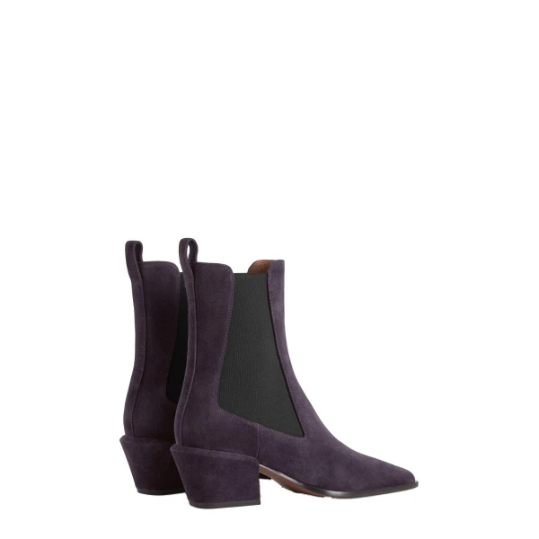 Bettina 50 Ankle Boots in Violet Black Suede - Image 3