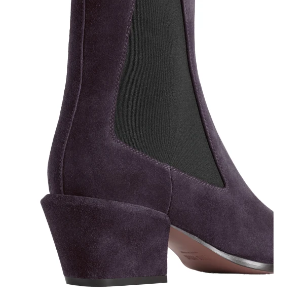 Bettina 50 Ankle Boots in Violet Black Suede - Image 4