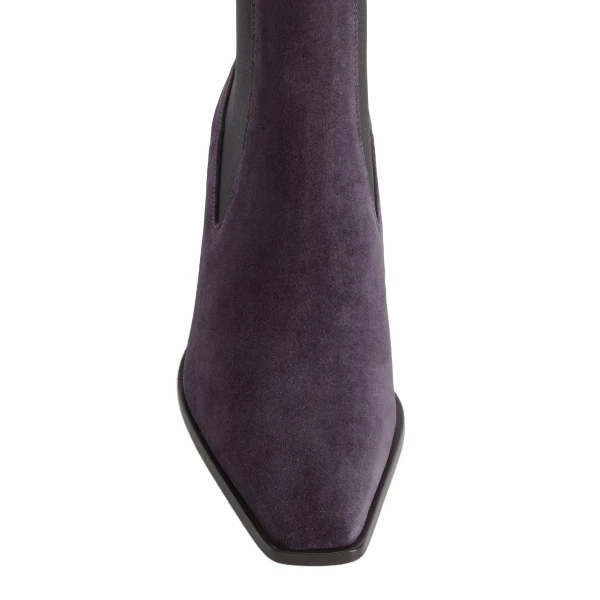 Bettina 50 Ankle Boots in Violet Black Suede - Image 5