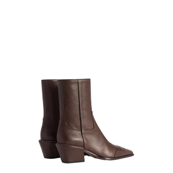 Bettina 50 Western Ankle Boots in Ebano Leather - Image 3