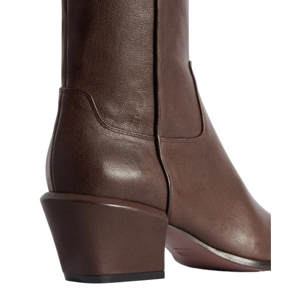 Bettina 50 Western Ankle Boots in Ebano Leather - Image 4