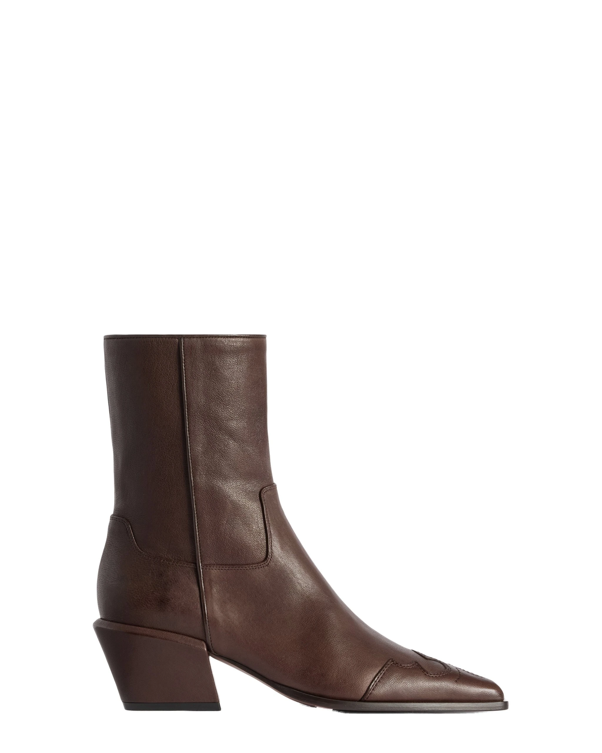Paris Texas Bettina 50 Ankle Boots in Ebano | Luxury Shoes Paris Texas Bettina 50 Western Ankle Boots in Ebano Leather