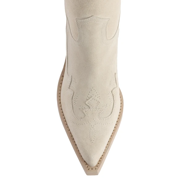 Dakota 60 Midcalf Embroidered Boots in Angora Suede - Image 5