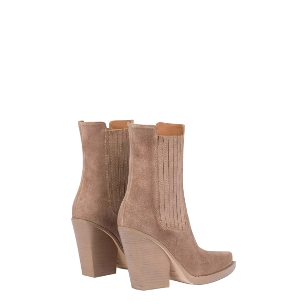 Dallas 100 Ankle Boots in Taupe Suede - Image 3