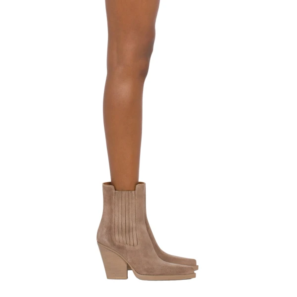 Dallas 100 Ankle Boots in Taupe Suede - Image 6