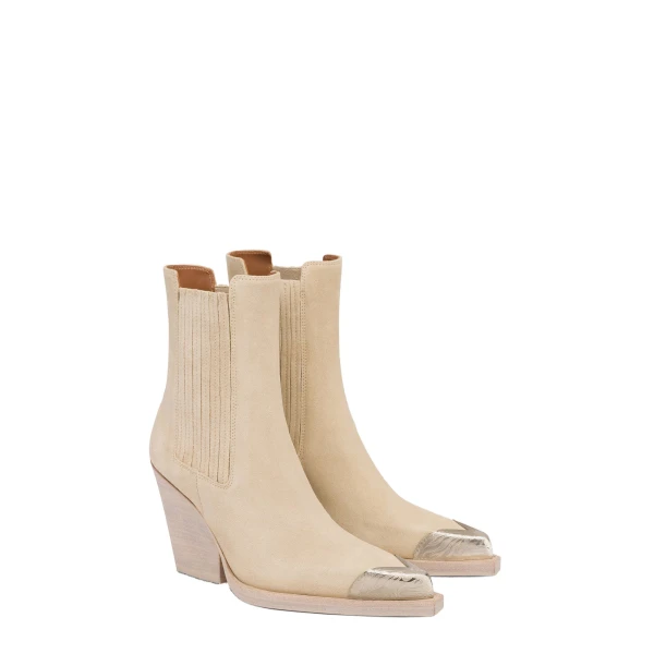 Dallas 100 Embellished Toe Ankle Boots in Angora Suede - Image 2