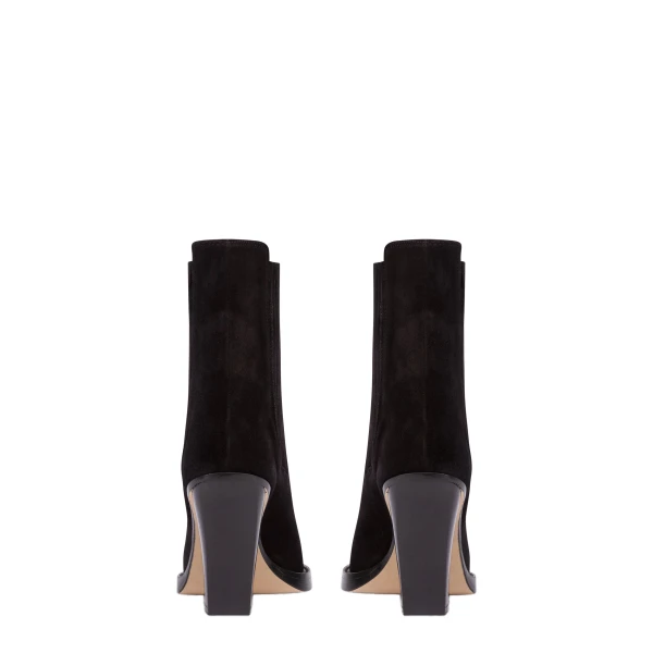 Dallas 100 Embellished Toe Ankle Boots in Off Black Suede - Image 4