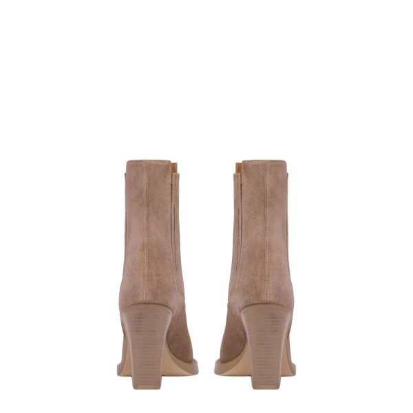 Dallas 100 Embellished Toe Ankle Boots in Taupe Suede - Image 4
