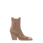 Paris Texas Dallas 100 Embellished Toe Ankle Boots in Taupe Suede