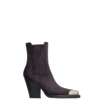 Paris Texas Dallas 100 Embellished Toe Ankle Boots in Violet Black Suede