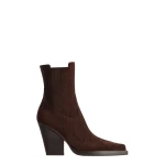 Paris Texas Dallas 100 Embroidered Ankle Boots in Cioccolato Suede