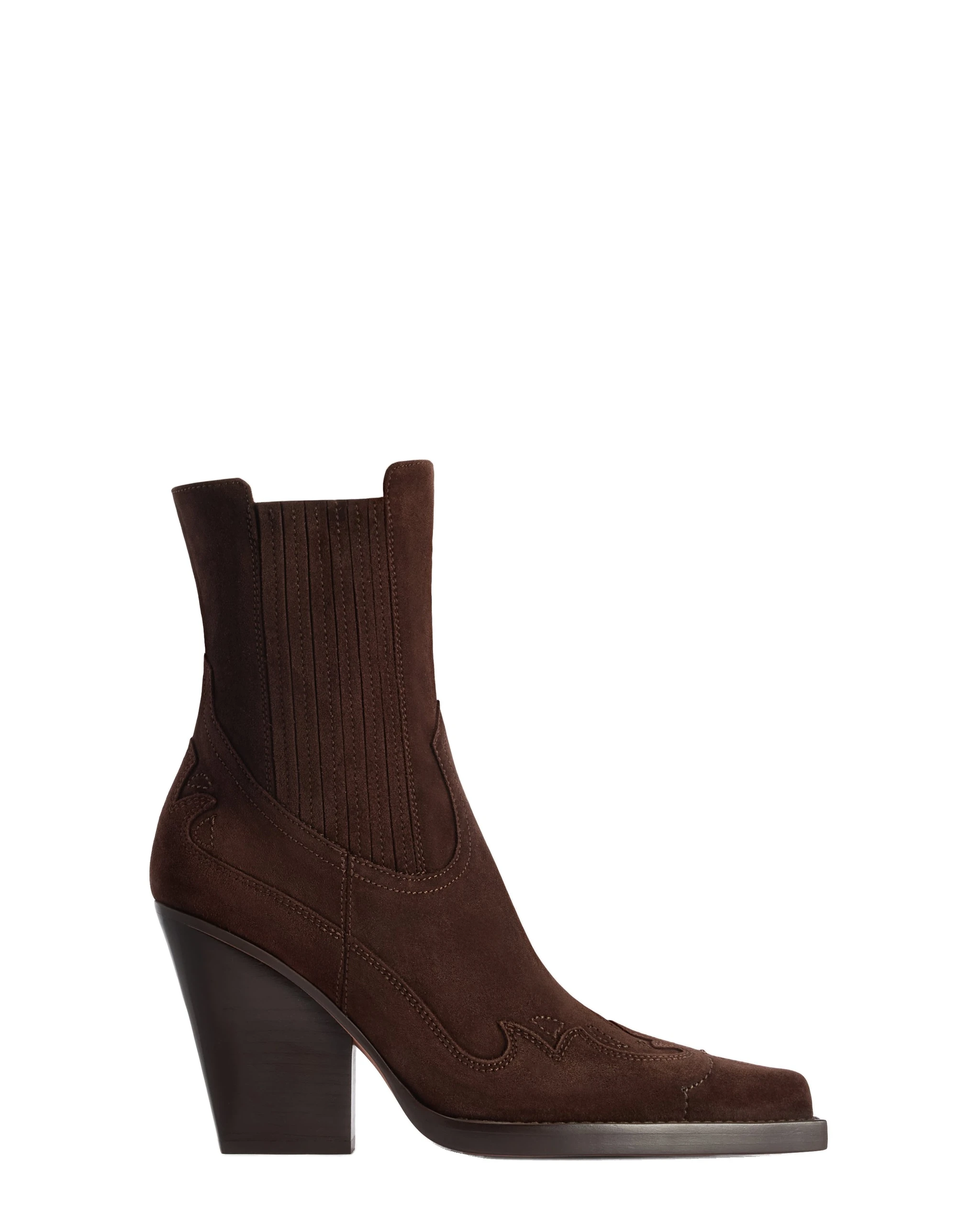 Paris Texas Dallas 100 Ankle Boots in Cioccolato PX1359XV003 Paris Texas Dallas 100 Embroidered Ankle Boots in Cioccolato Suede