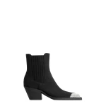 Paris Texas Dallas 60 Embellished Toe Ankle Boots in Black Suede