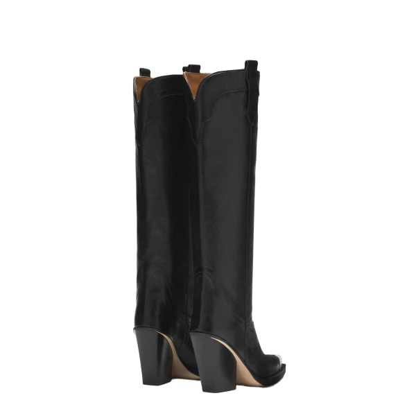 El Dorado 100 Embellished Toe Boots in Black Leather - Image 3