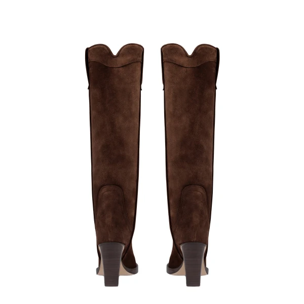 El Dorado 100 Embellished Toe Boots in Cioccolato Suede PX1814XV003 - Image 4