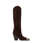 Paris Texas El Dorado 100 Embellished Toe Boots in Cioccolato Suede PX965XV003