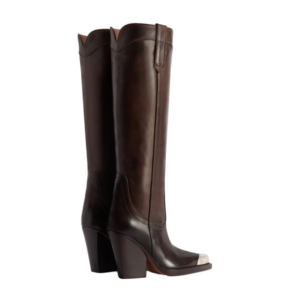 El Dorado 100 Embellished Toe Boots in Ebano Leather - Image 3