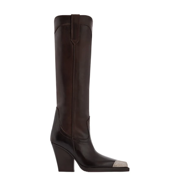 Paris Texas El Dorado 100 Embellished Toe Boots in Ebano Leather