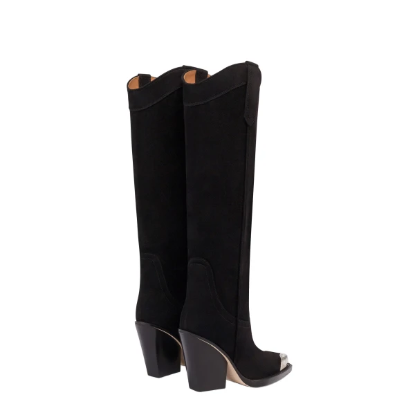 El Dorado 100 Embellished Toe Boots in Off Black Suede - Image 3
