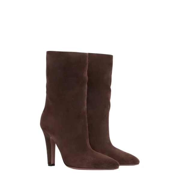 Elsa 100 Ankle Boots in Cioccolato Suede - Image 2