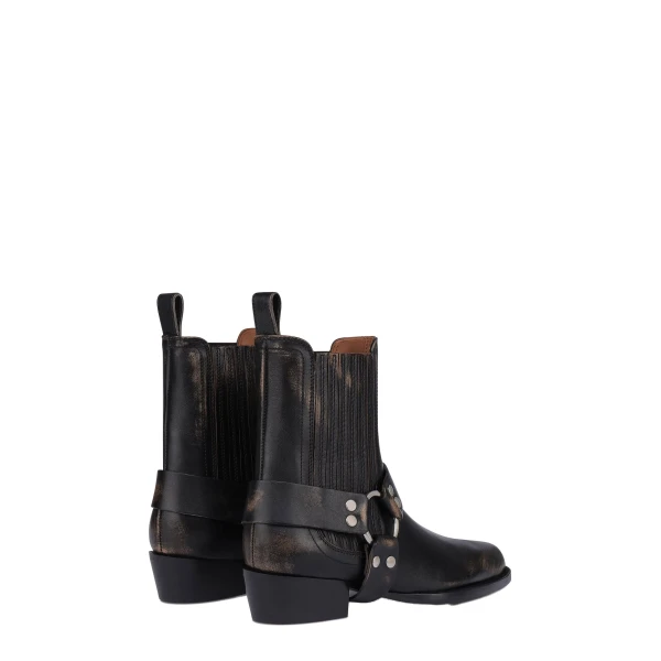 Helena 35 Ankle Boots in Black Brushed Leather - Image 3