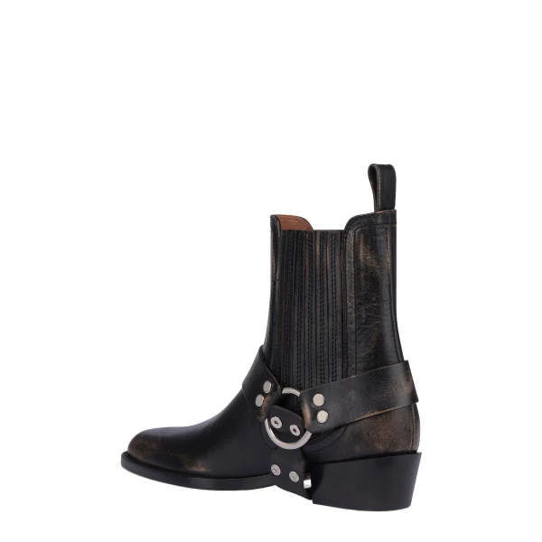 Helena 35 Ankle Boots in Black Brushed Leather - Image 5