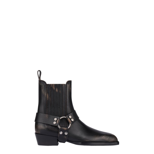 Paris Texas Helena 35 Ankle Boots in Black Brushed Leather