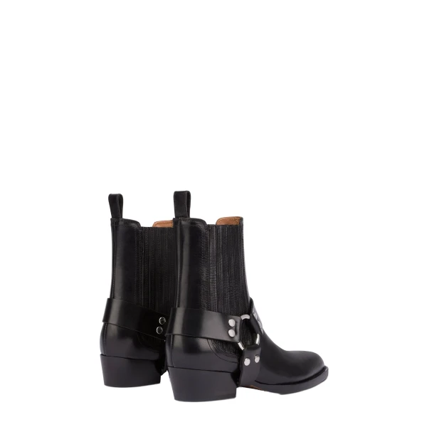 Helena 35 Ankle Boots in Black Shiny Vintage Leather - Image 3
