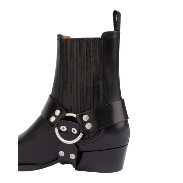 Helena 35 Ankle Boots in Black Shiny Vintage Leather - Image 5