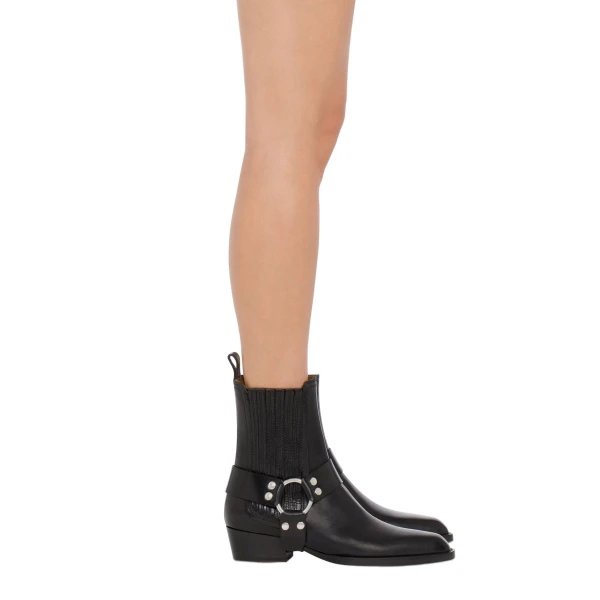 Helena 35 Ankle Boots in Black Shiny Vintage Leather - Image 6