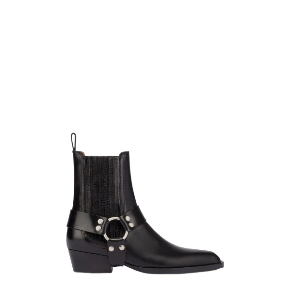 Helena 35 Ankle Boots in Black Shiny Vintage Leather