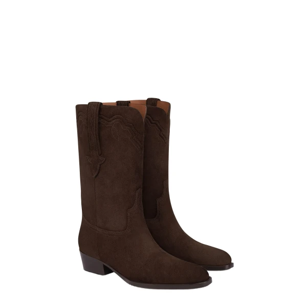 Hilda 35 Boots in Ebano Waxed Suede - Image 2