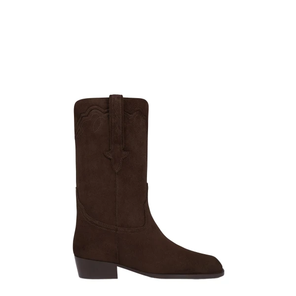 Paris Texas Hilda 35 Boots in Ebano Waxed Suede